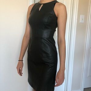 Faux leather grey dress